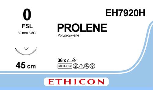 Prolene 0, EH7920, FSL naald 30 mm, 3/8 C, 45 cm