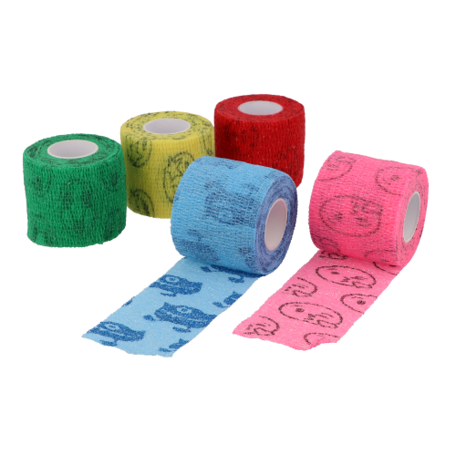 Happy flex flexibel fixatieverband met fun print, 5 cm x 4.5 m, 24 stuk