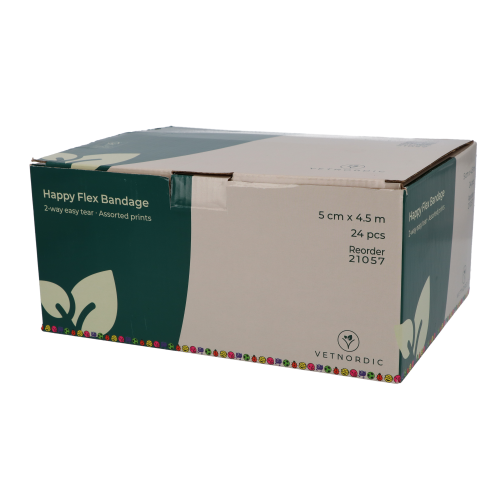 Happy flex flexibel fixatieverband met fun print, 5 cm x 4.5 m, 24 stuk
