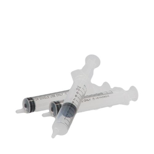 Wegwerpspuit 10 ml (10/12 ml), excentrisch, 3-delig, 100 stuk