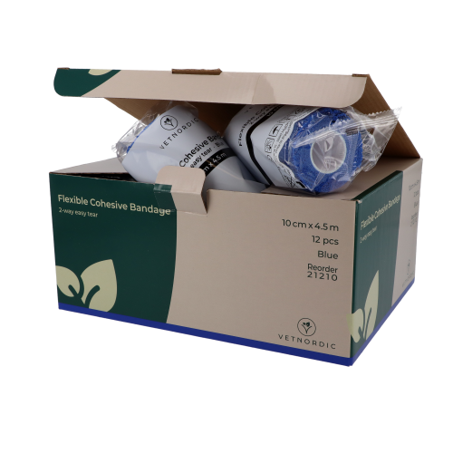 Flexibel fixatieverband, blauw, 10 cm x 4.5 m, 12 stuk