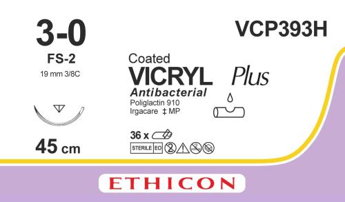 Vicryl plus 3-0, VCP393H, FS-2, 45 cm 